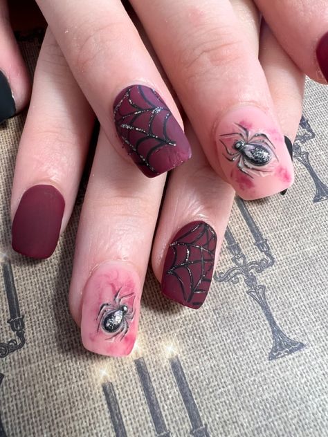 Spider Web Acrylic Nails, Web Acrylic Nails, Acrylic Nails Glitter, Heart Spider Web, Heart Spider, Red Spider, Nails Glitter, Heart Pin, Best Acrylic Nails