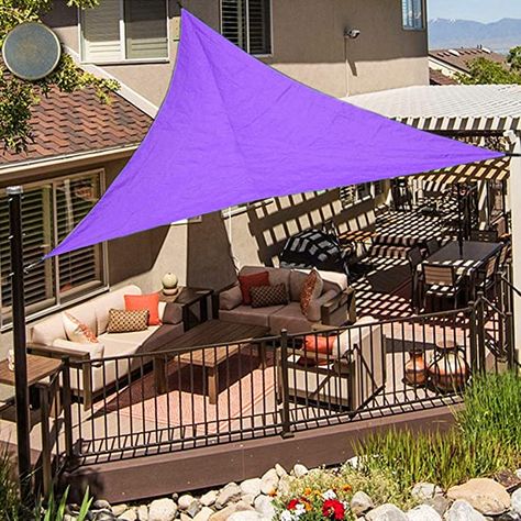 OldPAPA Sun Shade Sail Waterproof Triangle Sun Shade UV Block Sunscreen Awning Garden Beach Patio Canopy 3x3x3m, Purple : Amazon.co.uk: Garden & Outdoors Zen Courtyard, Triangle Sun Shade, Sun Shade Canopy, Beach Patio, Sail Canopies, Sun Shade Sail, Garden Beach, Shade Sails, Patio Canopy