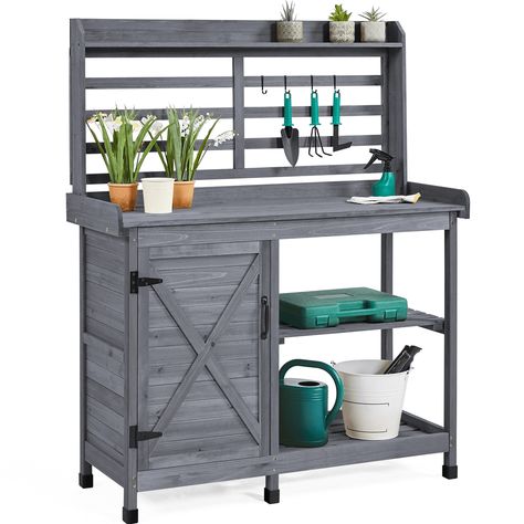 Experience the joy of horticulture with this spacious, waist-high garden potting bench.

#Yaheetech #myyaheetech #yaheetechfurniture #piottingbench #seeding #gardenbench #gardensupplies #backyardgoal #gardenfurniture #outdoorfurniture #homesweethome #sweetsimplehome Barnboard Projects, Garden Potting Bench, Garden Work Bench, Outdoor Potting Bench, Natural Wood Table, Potting Table, Cabinet Shelf, Storage Cabinet Shelves, Potting Bench