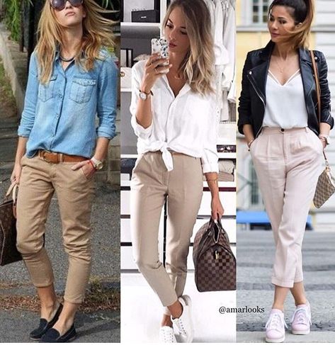 Camel Chinos Outfit Women, Beige Pants Casual Outfit, Khaki Pants Outfit Women Casual, Khaki Pants Outfit Women, Chinos Women Outfit, Outfit Women Casual, Pants Casual Outfit, Beige Pants Outfit, Khaki Pants Outfit