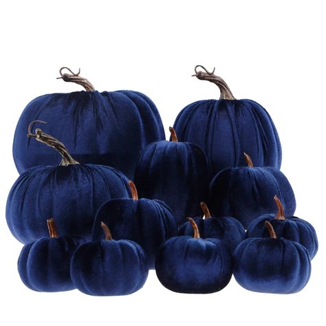 Orange Fall Decor, Blue Fall Decor, Halloween Table Centerpieces, Farmhouse Thanksgiving, Fall Pumpkin Crafts, Random Products, Pumpkin Wedding, Thanksgiving Wedding, Artificial Pumpkins