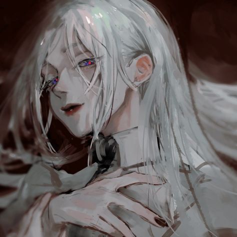 Bijoux Piercing Septum, Long White Hair, Ethereal Art, Red Eyes, Dark Anime, Dark Fantasy Art, White Hair, Pretty Art, Character Design Inspiration