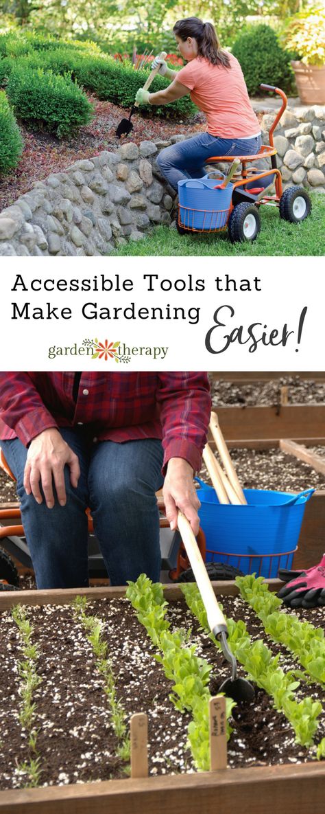 Accessible Tools that Make Gardening Easier! No matter what the disability, these specialized tools can help you get back to gardening. Shed Inspiration, Garden Tool Organization, Garden Seat, Garden Tool Storage, Growing Plants Indoors, Pallet Garden, Pallets Garden, Home Vegetable Garden, Garden Hand Tools