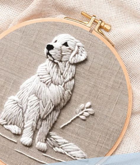 Easy Dog Embroidery, Embroidery For Guys, Animal Embroidery Patterns Free, Embroidery On Jumper, Embroidery Dog Patterns, Cute Things To Embroider, Embroidery Beginner Pattern, Embroidery Crafts To Sell, Ferret Embroidery