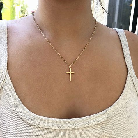 Womens Necklaces Silver, Cross Choker Necklace, Cross Choker, Alexandrite Ring, Gold Cross Necklace, Minimal Jewelry, Cross Jewelry, Religious Jewelry, Gold Cross