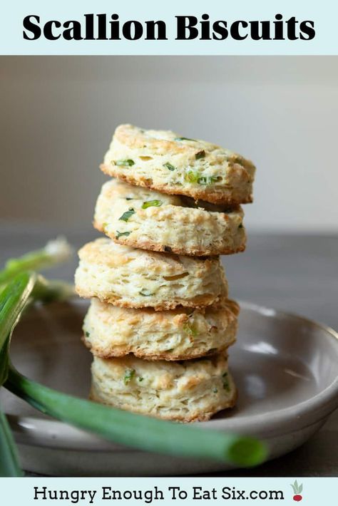 Tender and buttery, Scallion Biscuits made with buttermilk are excellent served as a side or to hold your favorite sandwich fillings. At HungryEnoughToEatSix.com. Scallion Biscuits, Sandwich Fillings, Buttery Biscuits, Yeast Bread, Dinner Sides, Buttermilk Biscuits, Artisan Bread, Loaf Bread, How To Make Bread