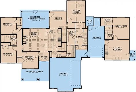 House With Inlaw Suite Floor Plans, Multi Generational House Plans In Laws, House Plans With In Law Suite One Story, Next Gen House Plans, Multigenerational House Plans In Laws, Multi Generational House Plans, Next Gen Homes, Generational Living, Cool House Plans