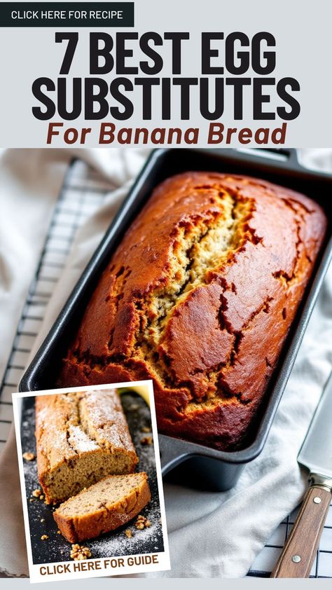 Looking for a moist and flavorful banana bread recipe with no eggs? This easy-to-make eggless banana bread is perfect for anyone who needs egg substitutes for banana bread. Packed with the sweetness of ripe bananas and warm spices, it’s simple, delicious, and uses everyday ingredients. Whether you're out of eggs or baking vegan, this banana bread with no eggs is a winner! Full Recipe and Guide For 7 Best Egg Substitutes For Banana Bread at Dealiciousness.net Stevia Banana Bread, Bread With No Eggs, No Egg Banana Bread, Banana Bread Recipe No Eggs, Egg Free Banana Bread Recipe, Banana Bread Recipe Eggless, Egg Free Banana Bread, One Banana Banana Bread, Best Vegan Banana Bread Recipe