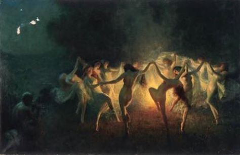 Joseph Tomanek - Nymphs Dancing to Pan’s Flute Joseph Tomanek, Women Dancing, A Fire, Dancing