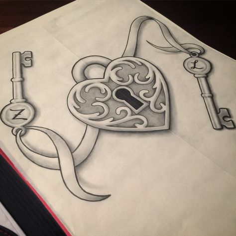 Heart lock tattoo design Lock Tattoo Design, Heart Lock Tattoo, Heart Key Tattoo, Key Drawing, Lock Drawing, Key Tattoo Designs, Lock Tattoo, Locket Tattoos, Key Drawings