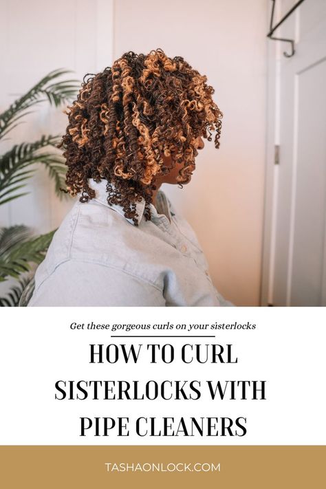 How To Curl Sisterlocks, Curling Sisterlocks, Pipe Cleaner Curls On Sisterlocks, Pipe Cleaner Sister Loc Styles, Pipe Cleaner Curls On Locs, Loc Ideas, Sisterlocks Styles, Micro Locs, Sister Locs