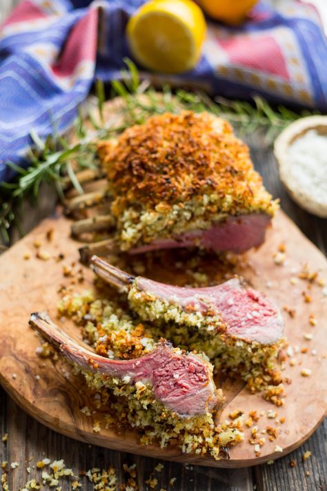 Dijon Herb Crusted Rack of Lamb | Coley Cooks... Herb Crusted Rack Of Lamb, Lamb Rack Recipe, Mint Yogurt Sauce, Roast Rack Of Lamb, Crusted Rack Of Lamb, Lamb Dinner, Goat Recipes, Mint Yogurt, Lamb Chop Recipes