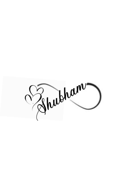 Unique Name Tattoos Design For Women, Shubham Name Tattoo, Minimal Name Tattoo, Tattoo Names Ideas, Tattoo Name Design, Husband Name Tattoos, Infinity Name Tattoo, S Name Wallpaper Love Black, Name Tattoos For Girls