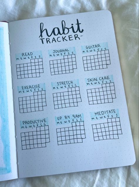 Bujo Monthly Habit Tracker, 2024 Goal Tracker, Habit Tracker Page Ideas, Habit Trackers Ideas, Yearly Habit Tracker Bullet Journal, Bullet Journal Hobby Tracker, 2024 Dot Journal, 2024 Habit Tracker, Habits Tracker Ideas