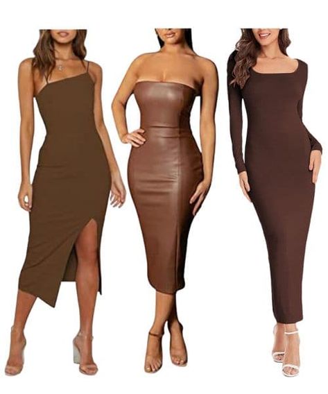 Brown Dress White Heels, Brown Dress Heels, Brown Dress With Black Shoes, Brown Dress Black Heels, Heels With Brown Dress, Heels For Brown Dress, Shoes To Wear With Brown Dress, Brown Dress Shoes Women's, Brown Sundress Outfit