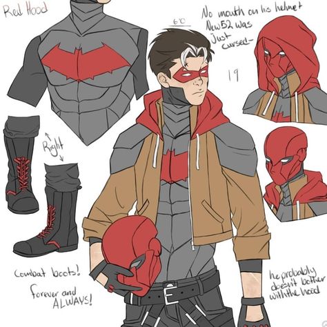 Red Hood Redesign, Math Comics, Superhero Suits, Red Hood Jason Todd, A Potato, Dc Comics Artwork, Uncanny X-men, Hero Costumes, Batman Family