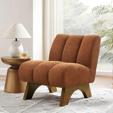 Art Leon Modern Wood and Fabric Accent Sofa Chair - On Sale - Bed Bath & Beyond - 38261162 Fluffy Accent Chair, Fabric Sectional Sofas, Living Room Orange, Printed Chair, Single Sofa Chair, Upholstered Accent Chairs, Modern Accent Chair, Chair Bed, Seat Design