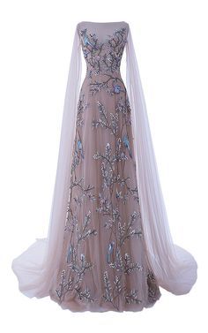 The Dawn Chorus Tulle Gown by HAMDA AL FAHIM for Preorder on Moda Operandi Formal Gowns With Sleeves, Hamda Al Fahim, Long Sheer Dress, Sheer Embroidered Dress, Tulle Dress Long, Sheer Sleeve Dress, Popular Prom Dresses, Embroidered Tulle Dress, Formal Dresses With Sleeves