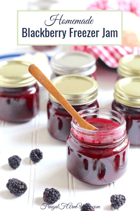 Delicious Blackberry Freezer Jam Recipe | Frugal Farm Wife Sure Jell Freezer Jam Recipes, Blackberry Freezer Jam Easy, Black Pink Wallpaper Rose, Black Raspberry Freezer Jam Recipe, Blackberry Freezer Jam Recipe, Blackberry Freezer Jam, Freezer Jams, Black Pink Wallpaper, Blackberry Jam Recipe