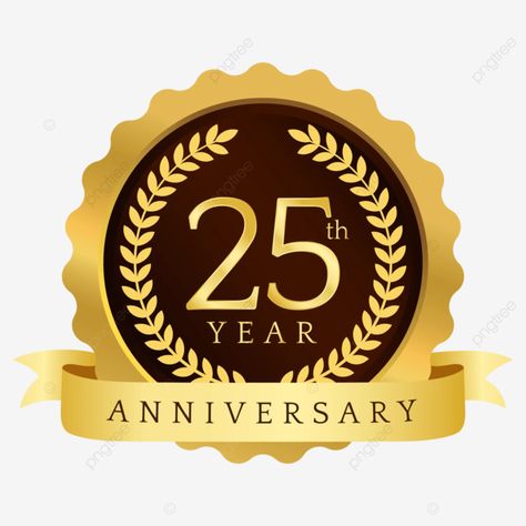 25th Anniversary Logo Design, 25 Years Logo, 25th Anniversary Logo, Anniversary Logo Design, Ribbon Vector, Marriage Day, 25 Year Anniversary, Anniversary Greetings, Anniversary Logo