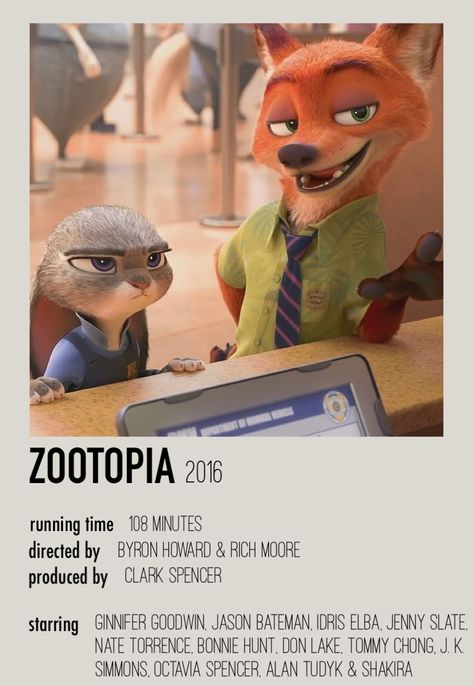 Zootopia Movie, Zootopia 2016, Bonnie Hunt, Movie Character Posters, Movie Card, Polaroid Poster, Film Posters Vintage, Picture Collage Wall, Book Tv