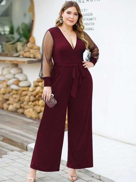 Plus size jumpsuit outfits ideas Outfits Ideas Plus Size, Plus Size Jumpsuit Wedding, Jumpsuit Wedding Guest, Belly Clothes, Jumpsuit Wedding, Stylish Plus Size Clothing, Mesh Jumpsuit, Jumpsuit Outfits, Outfits Dressy