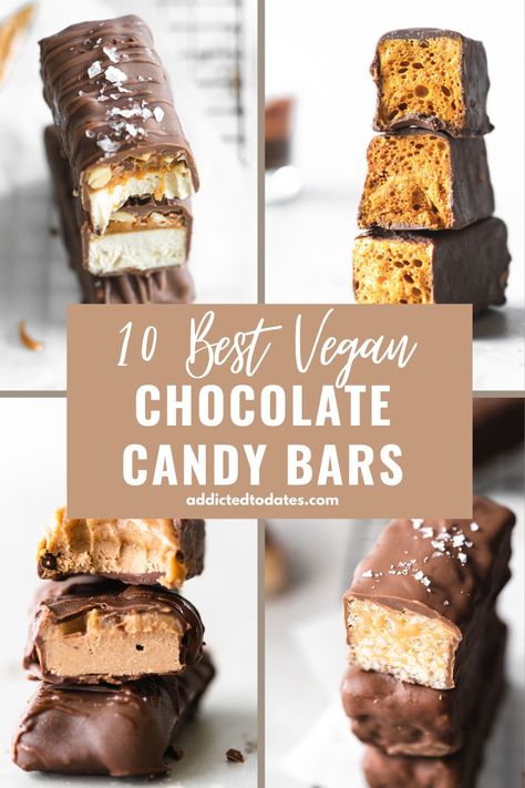 Vegan Chocolate Snacks, Diy Vegan Candy, Vegan Candy Bars, Homemade Vegan Candy, Copycat Candy Bar Recipes, Vegan Chocolate Bar Recipe, Healthy Candy Bars, Vegan Chocolate Candy, Chocolate Bar Recipes