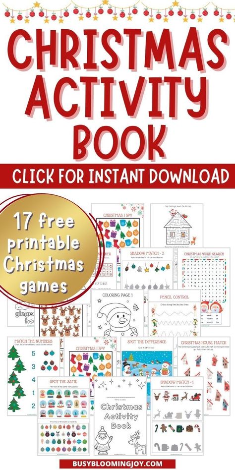 Christmas Busy Book Free Printables, Christmas Worksheets Toddlers, Christmas Tasks For Kids, Christmas Activity Worksheets For Kids, Printable Christmas Activities For Kids, Free Kids Christmas Printables, Christmas Paper Activities, Christmas Table Activities, Xmas Activities For Toddlers