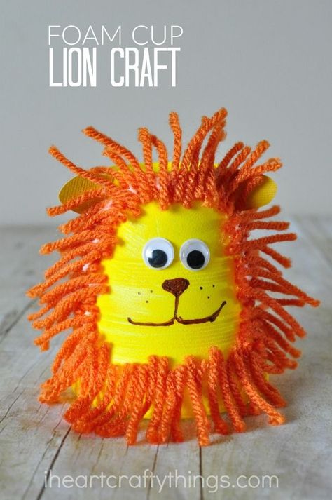 This foam cup lion craft for kids is a cute summer kids craft and makes a great family activity after visiting you local zoo. You can find more fun animal crafts for kids on this site too. Lion King Crafts, Zoo Crafts, Paper Cup Crafts, Lion Craft, Zoo Activities, Summer Crafts For Kids, Animal Crafts For Kids, Cup Crafts, Bible Crafts