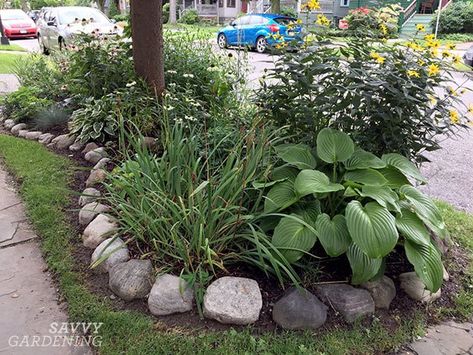 Landscape Borders: Eye-Catching Ideas to Separate Your Garden Areas Rock Border Garden, Easy Landscaping Ideas, Garden Edger, Border Garden, Landscaping Rock, Landscaping Around Trees, Rock Border, Tree Borders, Garden Rock Border