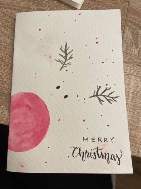 Waterpaint Christmas Card, Watercolor Christmas Cards Easy, Christmas Card Aquarell, Christmas Watercolor Ideas Xmas Cards, Christmas Aquarelle Card, Aquarell Christmas Cards, Easy Christmas Watercolor Cards, Easy Watercolor Christmas Cards, Diy Watercolor Cards