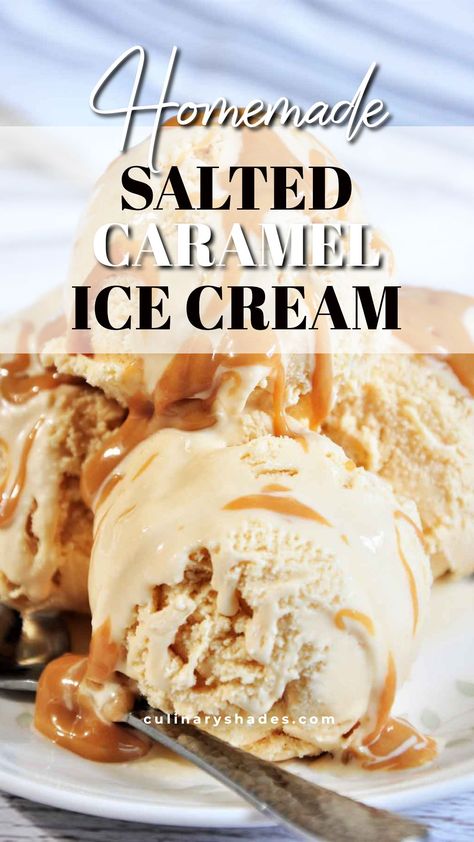 Homemade Caramel Ice Cream, Salted Caramel Ice Cream Recipe, Ice Cream Salted Caramel, Caramel Ice Cream Recipe, Homemade Ice Cream Recipes Machine, Homemade Salted Caramel, Ice Cream Recipes Machine, Roasted Banana, Banana Caramel