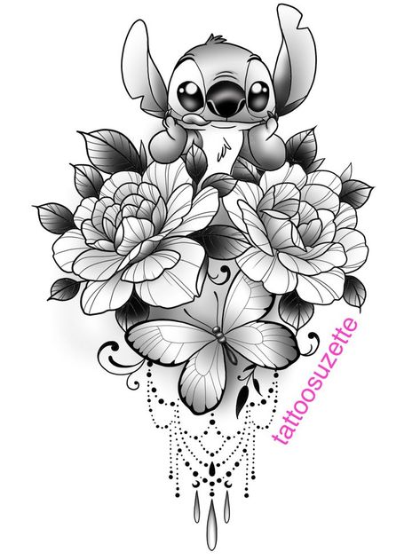 stitch floral tattoo design | Disney stitch tattoo, Floral tattoo design, Cute tattoos Disney Stitch Tattoo, Lilo And Stitch Tattoo, Disney Sleeve Tattoos, Tattoo Floral, Stitch Tattoo, Dope Tattoos For Women, Floral Tattoo Design, Tattoo Style Drawings, Tattoo Design Book