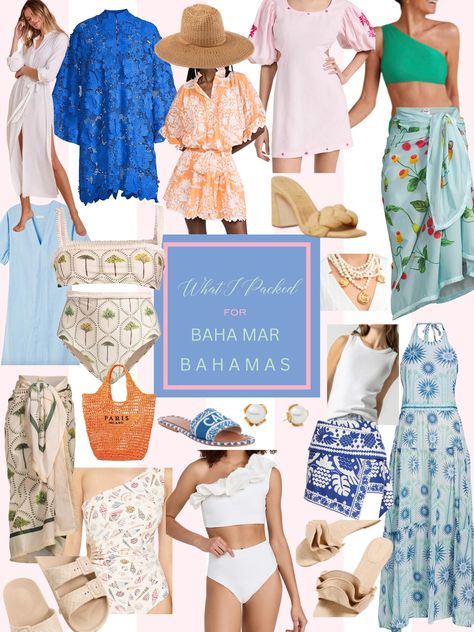 What I Packed for Baha Mar Baha Mar Outfits, Baha Mar Bahamas Outfits, Packing For Bahamas, Outfits For Bahamas Vacation, Bahamas Outfits, Bahamas Outfit, Baha Mar, Exuma Bahamas, Palm Beach Style