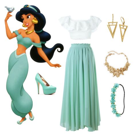 Jasmine Bounding Outfits, Jasmin Outfit, Jasmin Inspired Outfits, Disney Bounding Jasmine, Jasmine Modern Outfit, Jasmine Disney Outfit, Princess Jasmine Outfit Ideas, Princess Jasmine Disneybound, Princess Jasmine Inspired Outfit