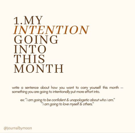 Intentions For The Month, Monthly Intentions Ideas, Monthly Intentions, Morning Journal Prompts, Morning Journal, Writing Station, Daily Journal Prompts, Journal Lists, Self Care Bullet Journal