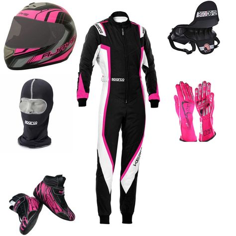 Motor Racer Outfit Women, Racer Suit Women, Pink Racer Outfit, Formula 1 Women Outfit, F1 Suit Design, Intrams Outfit, Car Racing Outfit For Women, Karting Outfit, Go Karting Outfit