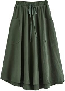 Amazon.com: SweatyRocks - Clothing: Women's Fashion Midi Skirt With Pockets, Solid Skirt, Midi Flare Skirt, Fall Skirts, Boho Casual, Summer Skirts, Pleated Midi Skirt, Dressy Casual, Skirts With Pockets