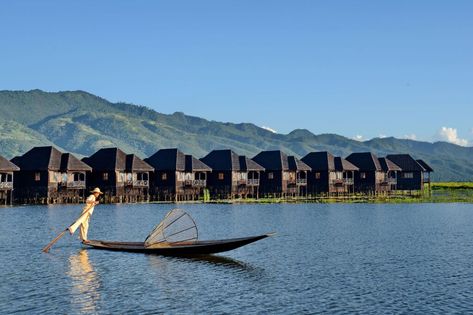 From garden villas to floating bungalows, read our guide to the best places to stay on the shores of Inle Lake, Myanmar – all bookable with Culture Trip. Lake Architecture, Stilt Houses, Lake Hotel, Inle Lake, Overwater Bungalows, Garden Villa, Yangon, Modern Hotel, Charming Garden