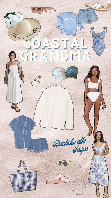 Bachlorette Beach Themes Outfits, Coastal Grandma Bachelorette Outfits, Chill Beach Bachelorette, Coastal Bachelorette Party Outfits, Seashell Bachelorette Party, Beach Bachelorette Weekend, Bachelorette Travel Outfit, Rhode Island Bachelorette Party, East Coast Bachelorette Party