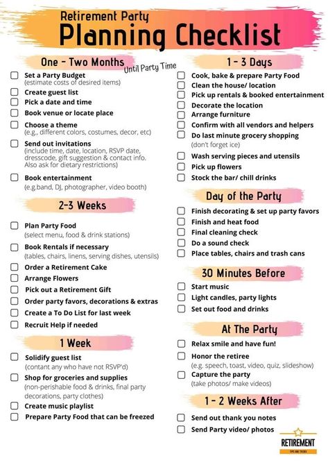 Military Retirement Parties, Retirement Activities, Retirement Strategies, Party Planning Checklist, Retirement Advice, Budget Party, Party Checklist, Military Retirement, Retirement Party Decorations