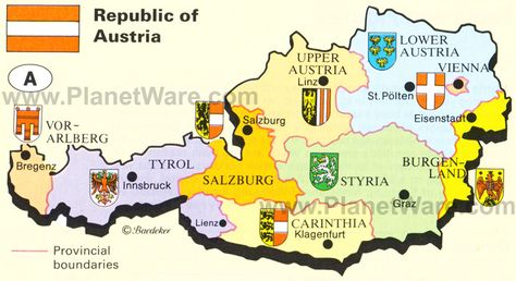 Republic of Austria Map Austria Map, Graz Austria, Tourist Map, Austria Travel, Europe Map, Europe Tours, Innsbruck, Vienna Austria, Menorca