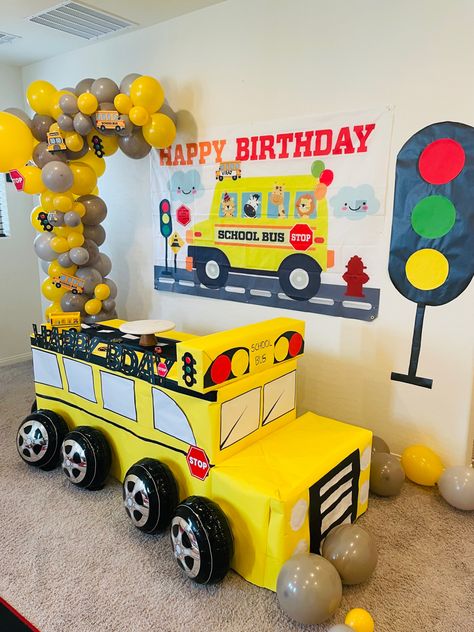 School Bus Themed Birthday Party, Wheels On The Bus Birthday Party Theme, Wheels On The Bus Themed Birthday Party, Wheels On The Bus Birthday Party Decorations, The Wheels On The Bus Birthday Party, School Bus Theme Birthday Party, Wheels On The Bus Birthday Party, School Bus Birthday Party, Bus Birthday Party