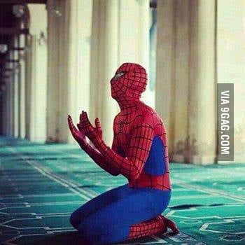 Spiderman converted to Islam - 9GAG Spiderman, Memes