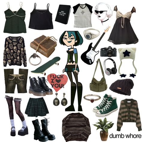 Gwen Total Drama Outfit Aesthetic, Gwen Total Drama Inspired Outfit, Total Drama Island Outfit Ideas, Gwen Tdi Aesthetic, Total Drama Island Outfits, Total Drama Inspired Outfits, Total Drama Outfits, Drama Clothes, Island Outfit