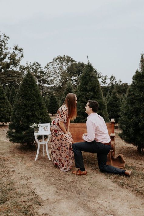 Proposal Lights, Winter Proposal Ideas Engagement, Tree Farm Proposal, Farm Proposal, Winter Proposal Ideas, Holiday Proposal, Proposal Ideas Engagement, Proposal Inspiration, Winter Proposal