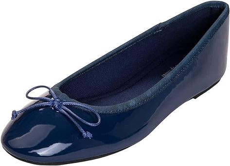 Amazon.com | FEVERSOLE Women's Macaroon Colorful Memory Foam Cushion Insock Patent Ballet Flat Navy Blue Size 8.5 M US | Flats Navy Blue Ballet Flats, Blue Ballet Flats, Au Pair, Ballet Flat, Cobalt Blue, Ballet Flats, Cobalt, Memory Foam, Ballet