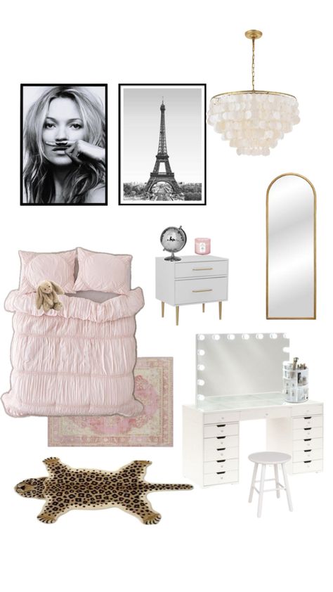 bedroom inspo 🪩🍸💫 Classy Room Inspo Aesthetic, Model Bedroom Ideas, Glamor Bedroom Decor, Bedroom Ideas Shuffle, Bedroom Inspo Pink And White, Bedroom Ideas With Grey Bed Frame, Moodboard Room Decor, Model Aesthetic Room, Gossip Girl Bedroom Inspiration