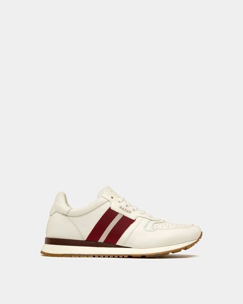 Men's Astel Leather Sneakers In White | Bally Luxury Shoes, Clothing And Accessories, Leather Sneakers, Shop Now, Sneakers, Leather, White, Clothes