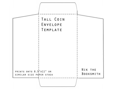 Tall Coin Envelope | for textile envelope project | Nik the Booksmith | Flickr Coin Envelope Template, Mini Envelope Template Free Printable, Mini Envelope Template Free Printable Patterns, Tiny Envelope Template, Mini Envelope Template, Envelopes Template, Junk Journal Envelope Template, Pocket Template, Mini Envelopes Template